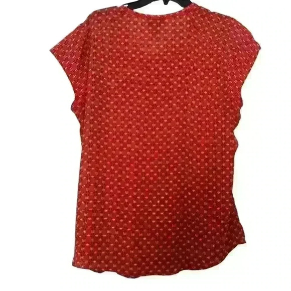 Worthington Red Geometric Print Blouse XL - Picture 3 of 3